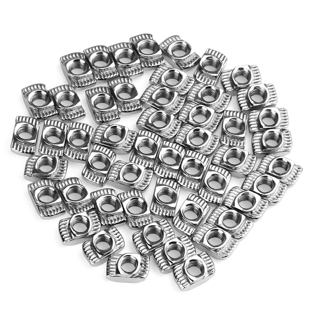 

200 Pcs Aluminum Profile Nuts for Extrusion Zinc Plated Threaded T-nuts European