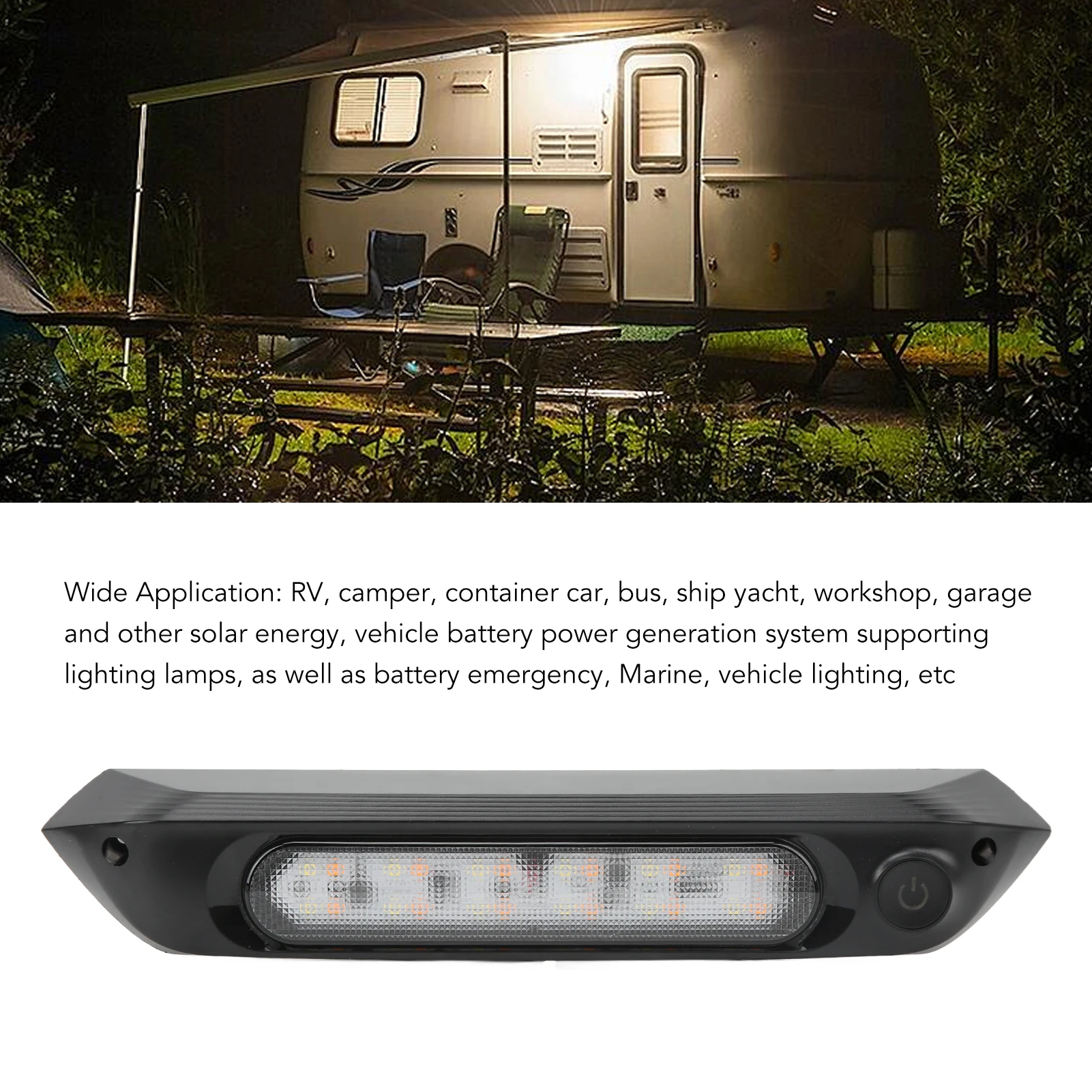 ثنائي اللون LED المظلة ضوء RV الشرفة ضوء 8 واط مقاوم للماء فائدة قطاع ضوء لليخوت RV مصباح ليد بار LED المظلة الخفيفة