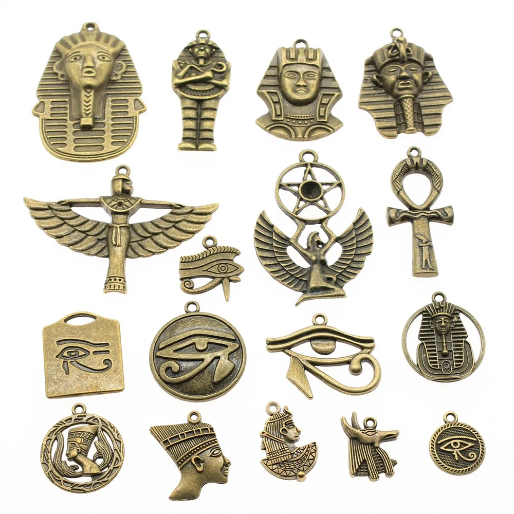 WYSIWYG 40g antyczny brąz kolor stopu cynku losowe mieszane style egipt seria zawieszki Charms DIY akcesoria do wyrobu biżuterii