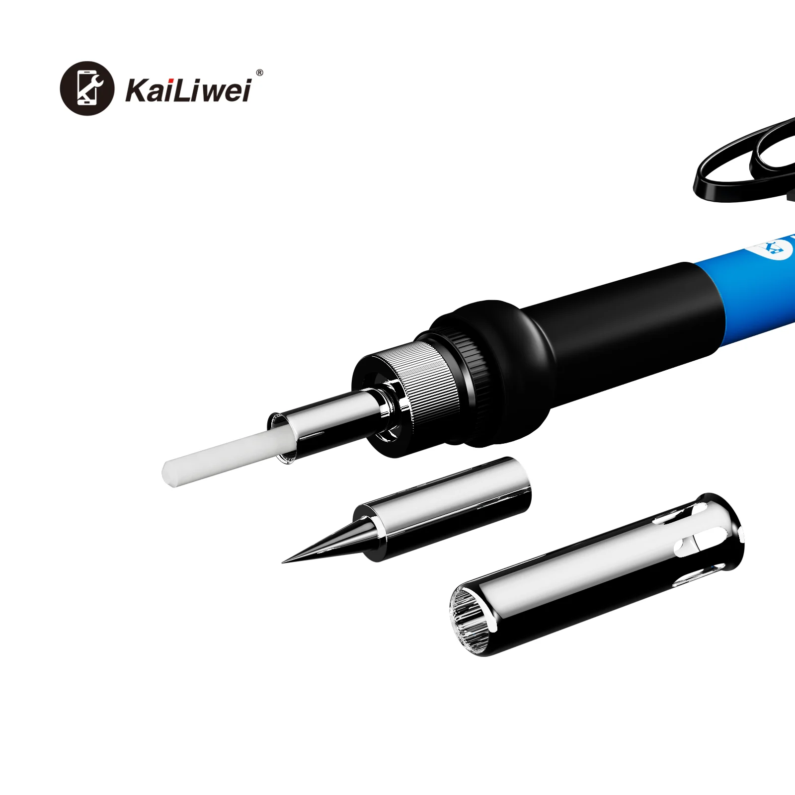 Kailiwei-온도 조절 전기 납땜 인두 재 작업 스테이션 핸들 열 연필 용접 수리 도구, 60W 110/220V, 조절 가능