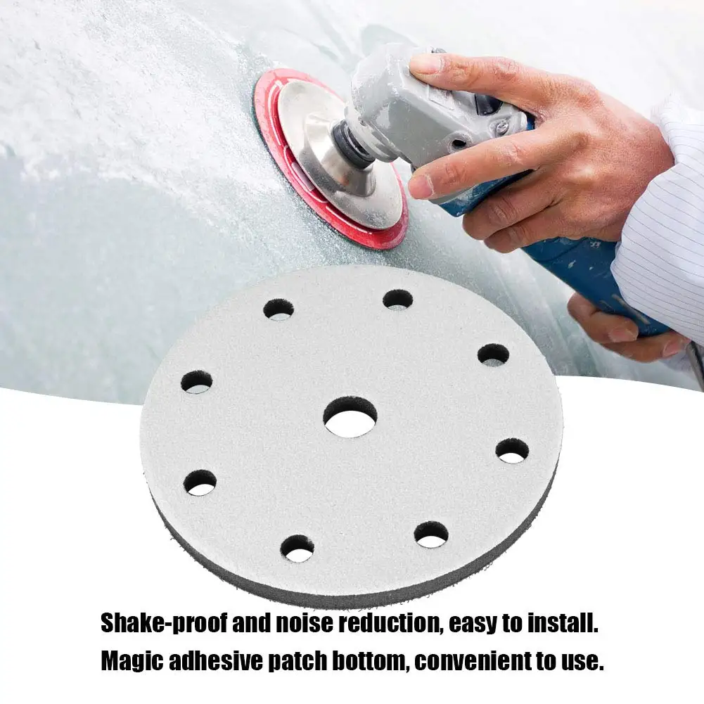 Tampone di interfaccia in spugna morbida a 9 fori Tamponi abrasivi da 6 pollici 150 mm Disco di supporto Dischi abrasivi con gancio e anello per lucidatrice