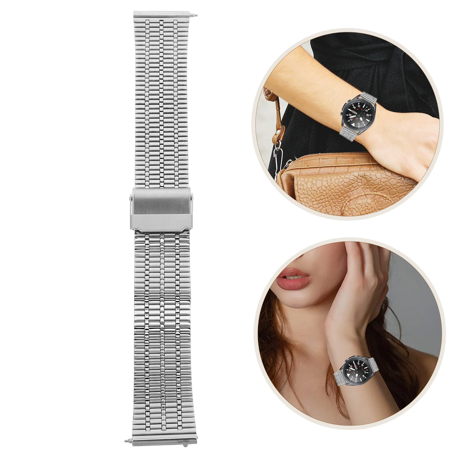

Exquisite Metal Watch Band Replacement Chic Sturdy Smartwatch Strap Secure Fit for Huawei Gt3 Fashionable Accessory Part