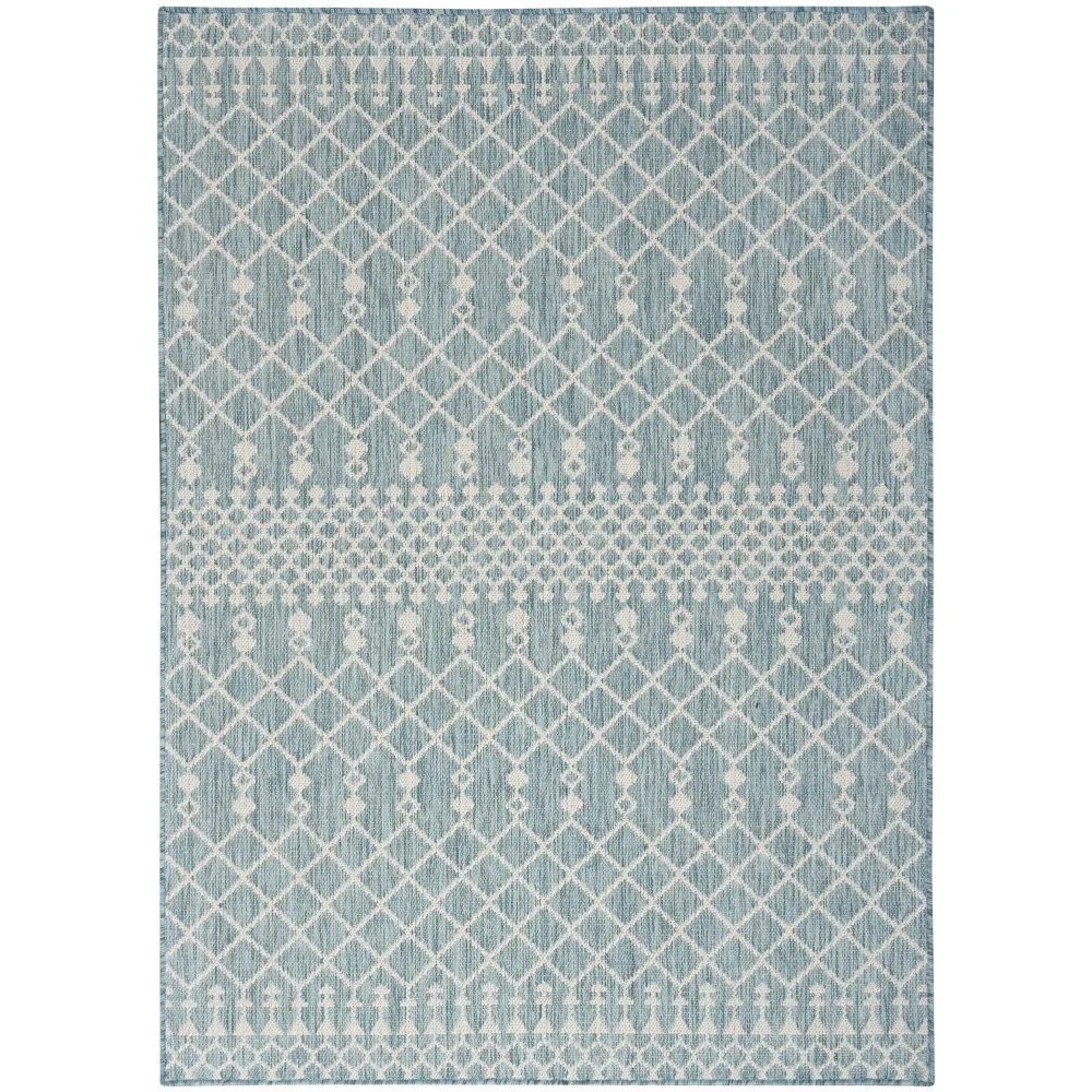 Nourison Positano Indoor/Outdoor Aqua 4' x 6' Area Rug (4x6)