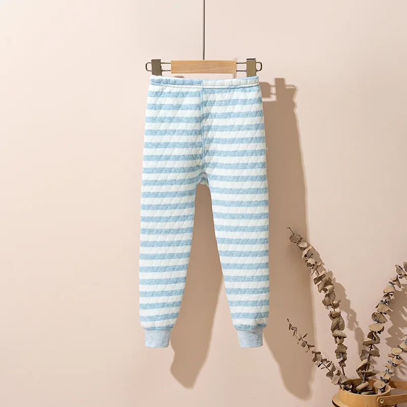 Boys Girls Trousers New For Children's 100% Cotton Boneless Three-layer Cotton-padded Thermal Pants Leggings Autumn and Winter