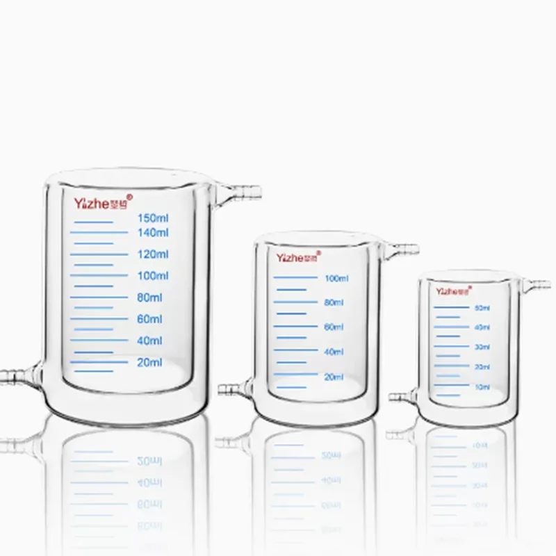 50/100/150/200/250/300/500/1000/2000/3000/5000ml Double Borosilicate Glass Beaker Laboratory Jacketed Beaker