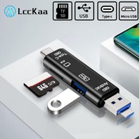 5 in 1 Card Reader USB&Type C to SD Micro SD TF Card Reader for PC Laptop Accessories Smart Memory Card Reader SD Card Adapter