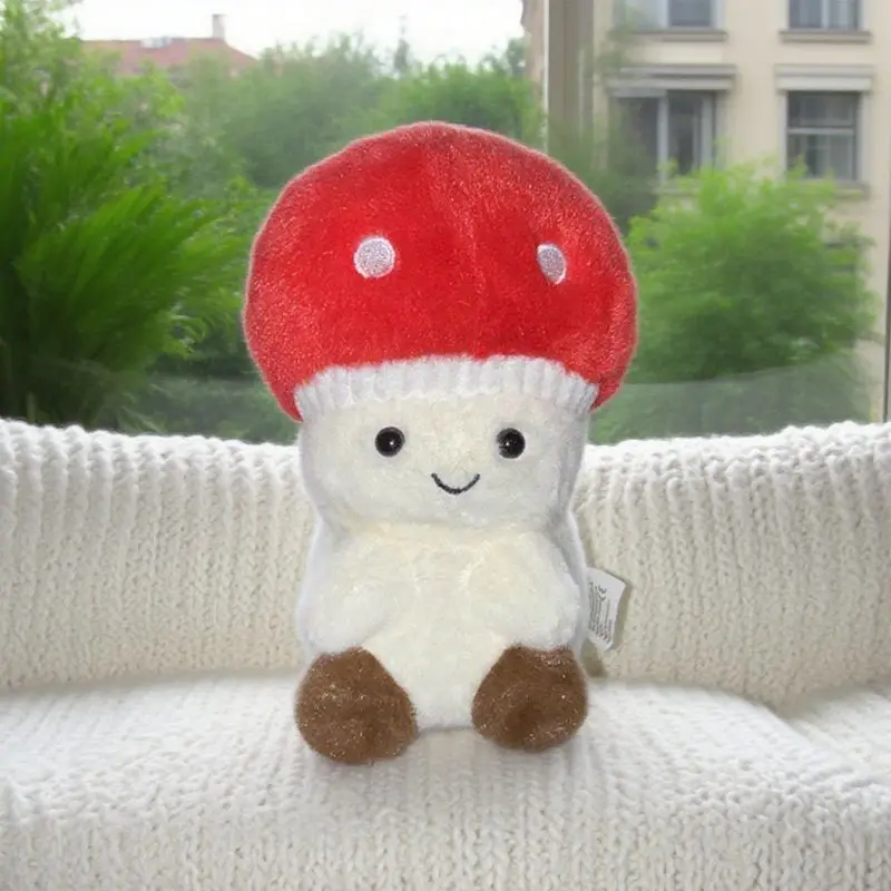 22*20 センチメートルぬいぐるみキノコのおもちゃかわいい赤白植物ぬいぐるみ漫画のおもちゃ男の子女の子の誕生日クリスマスギフト