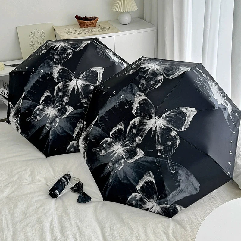 

Sun umbrella retro style oil painting folding umbrella sun protection umbrella dual-purpose women's sun protection umbrella