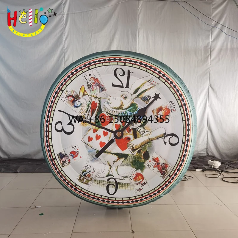 Children's Stage Inflatable Costumes LED Lighted Inflatable Alice in Wonderland Party Decoration Clock