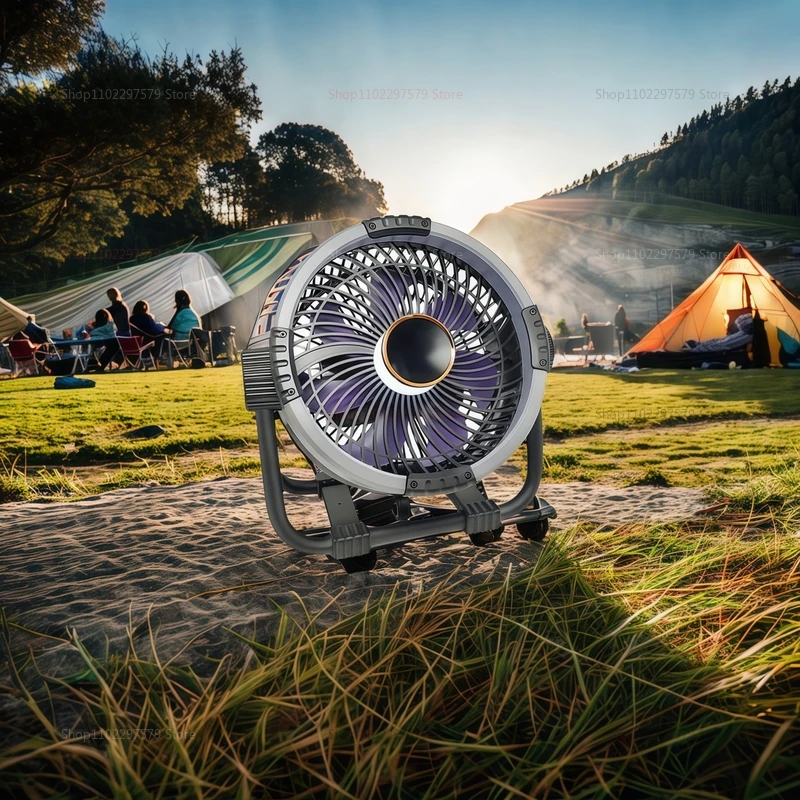 

20 000 мАч 6 в 1 Вентилятор для кемпинга Открытый потолочный вентилятор с 4 скоростями Перезаряжаемый портативный настольный циркулятор воздуха Светодиодный светильник