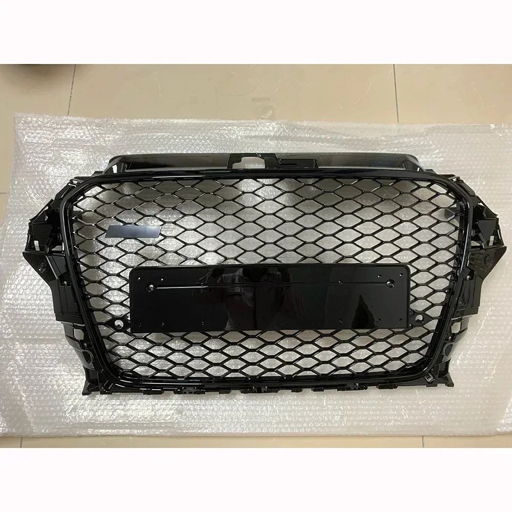 

Honeycomb Grill Mesh Gloss Black For Audi A3/S3 8V 2014 2015 RS3 Quattro Style Hex Mesh Front Bumper Hood Grille without emblem