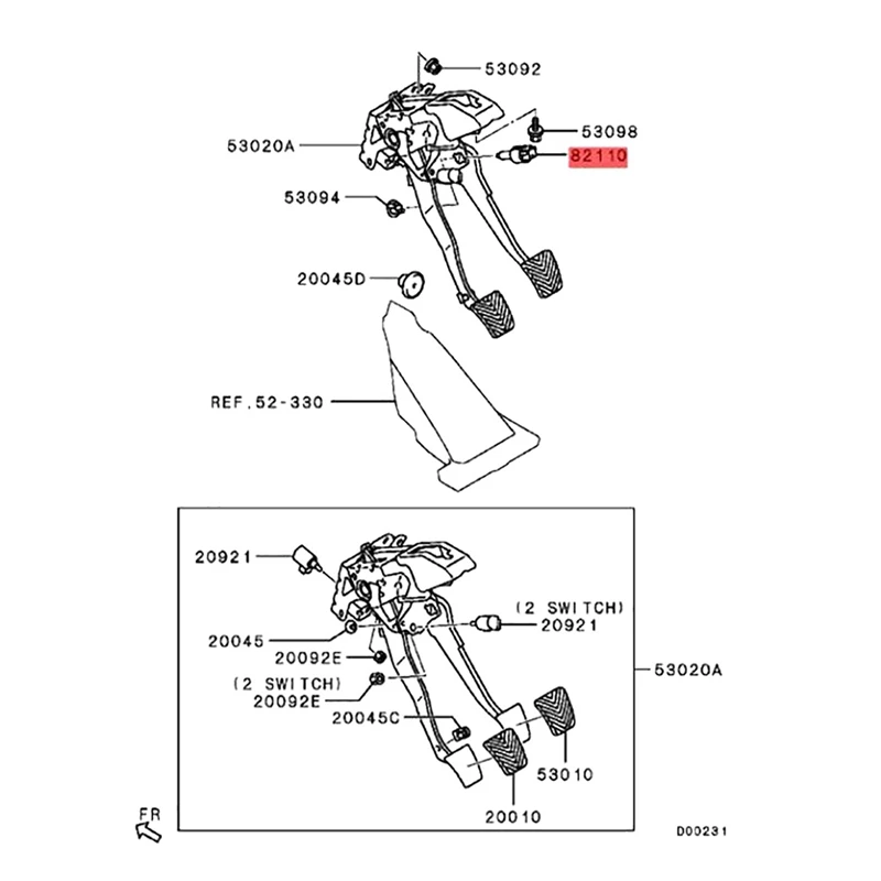 Car Brake Stop Light Lamp Switch 8614A049 MW400005 Fit For Mitsubishi Lancer Montero Diamante Outlander 8614A183