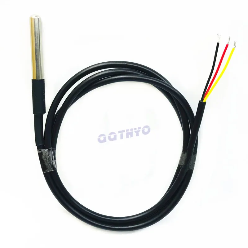 1-10Pcs Waterproof DS18B20 Stainless Steel Package 1 Meter/2 meter/3meters/5m Waterproof 18b20 Cable Probe Temperature Sensor