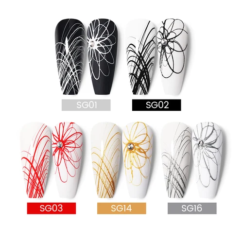 Imagen 2 del producto BORN PRETTY Spider Wire Drawing Nail Art Gel, esmalte de uñas reflectante, línea de punto de seda, Gel creativo Soak Off, 5ml