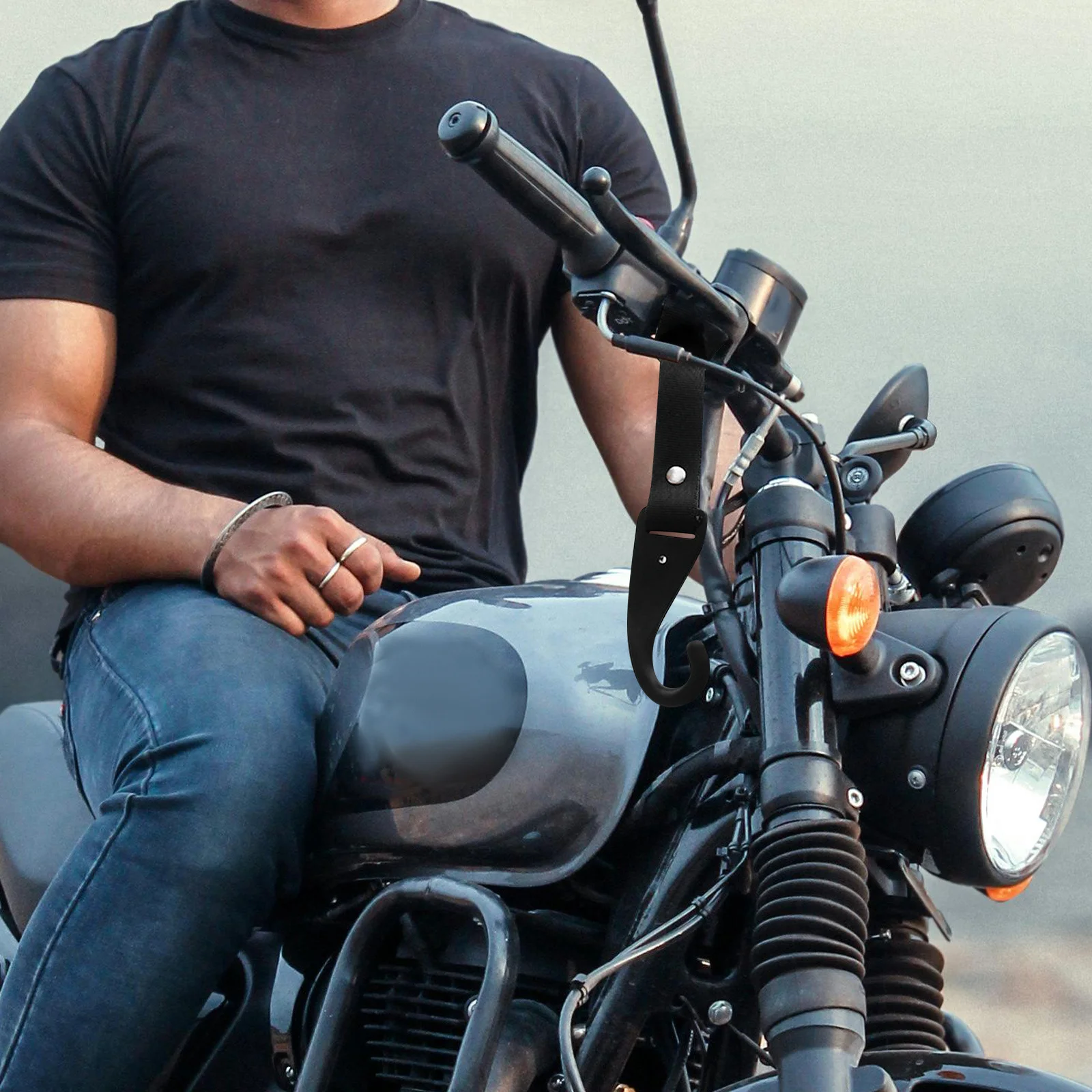 2 قطعة دراجة نارية المقود هوك حامل جلد حزام حبل دراجة نارية الملحقات المنظم حزام مع السنانير #2