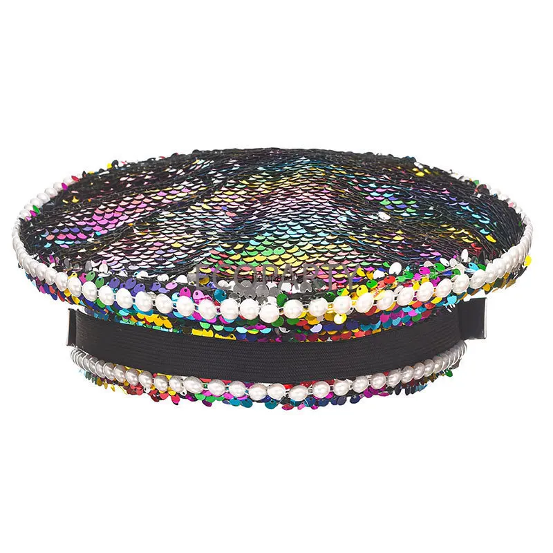 Rainbow Pride Burning Man Sequins Gemstone Festival Costume Hat Mardi Gras Ecoparty Kawaii Hat Lolita Accessories Cosplay Anime