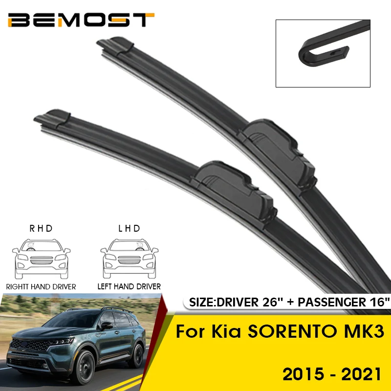 

Car Wiper Blades For Kia SORENTO MK3 2015-2021 Windshield Windscreen Front Window Blades 26"+16" Car Accessories