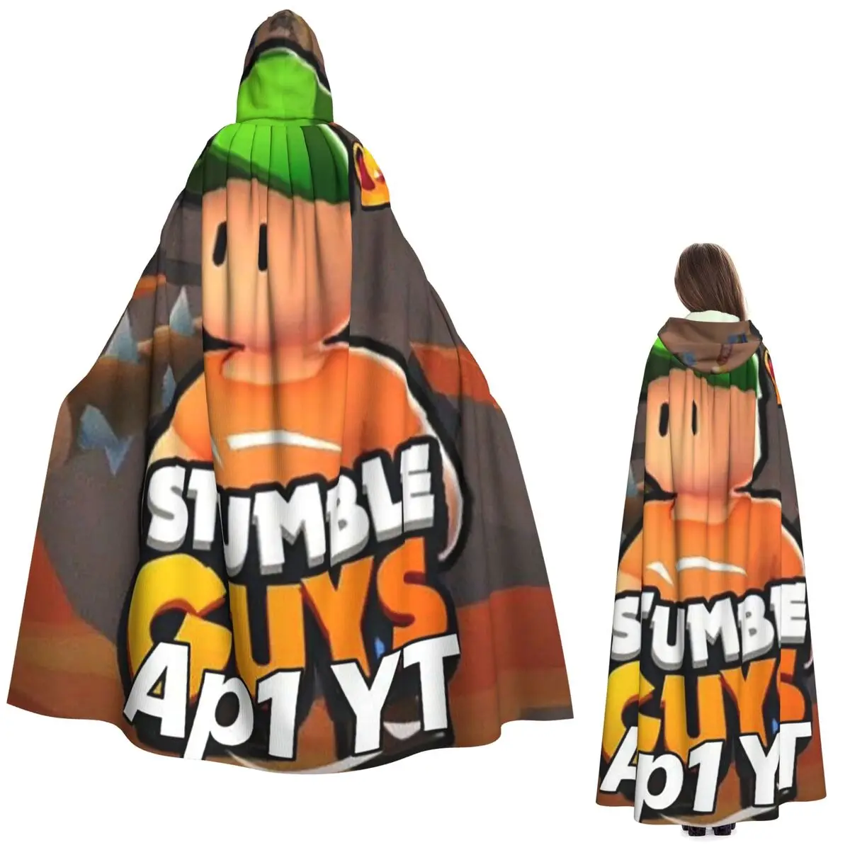 

Stumble Guys Ap1 YT длинный плащ с капюшоном ведьма средневековый костюм косплей накидка Хэллоуин пальто для взрослых унисекс