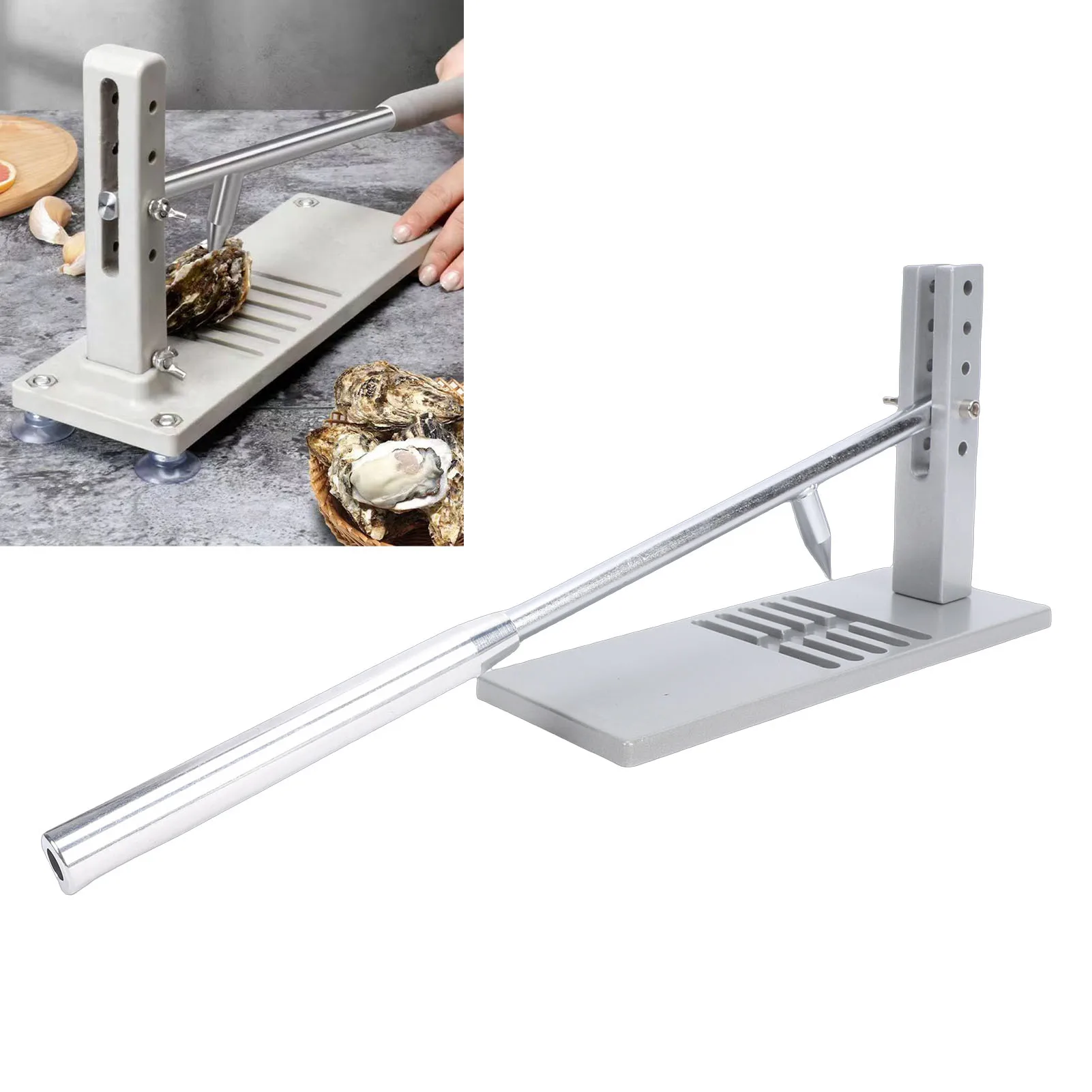 

Машинка для открывания устриц и моллюсков, регулируемый набор инструментов для вскрытия, для отелей и шведских столов, инструменты для морепродуктов из алюминиевого сплава с ножницами, перчатками и G-образным зажимом