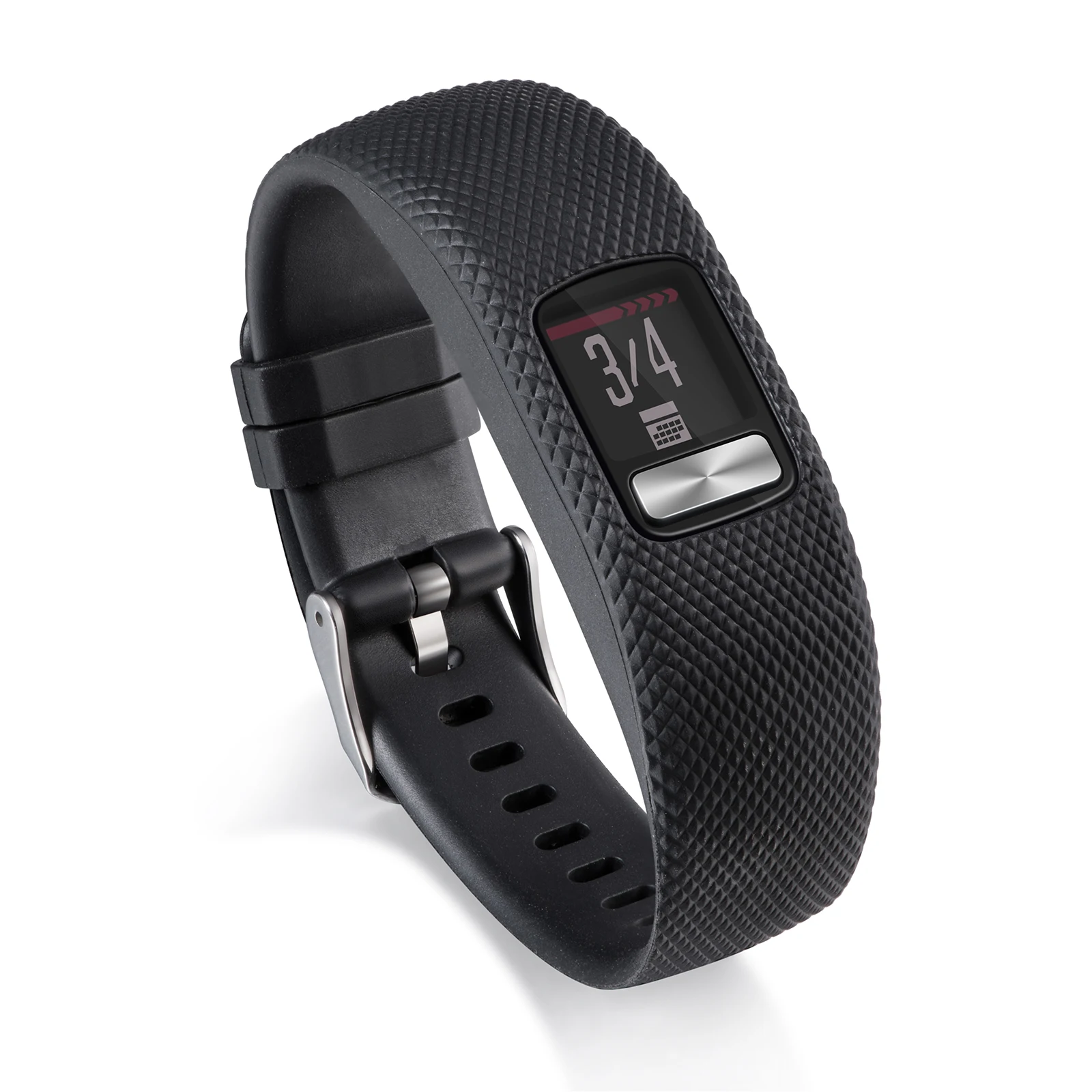 

Lozenge Texture TPE+TPU Silicone Watch Strap for Garmin VivoFit 4 - Black