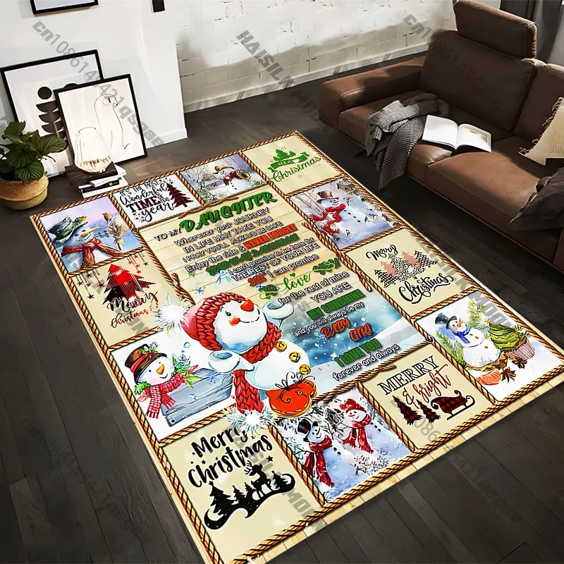 21 Sizes Holiday love snowman sentiments Printed Area Rugs for Adult Yoga Mats Living Room Decor Personalized Doormat
