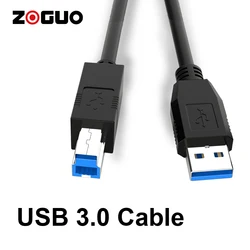 ZOGUO Super Speed USB3.0 kabel drukarki USB 3.0 A do B męski do Canon Epson zewnętrzny dysk twardy skaner przewód drukarki 0.5/2/3/5M