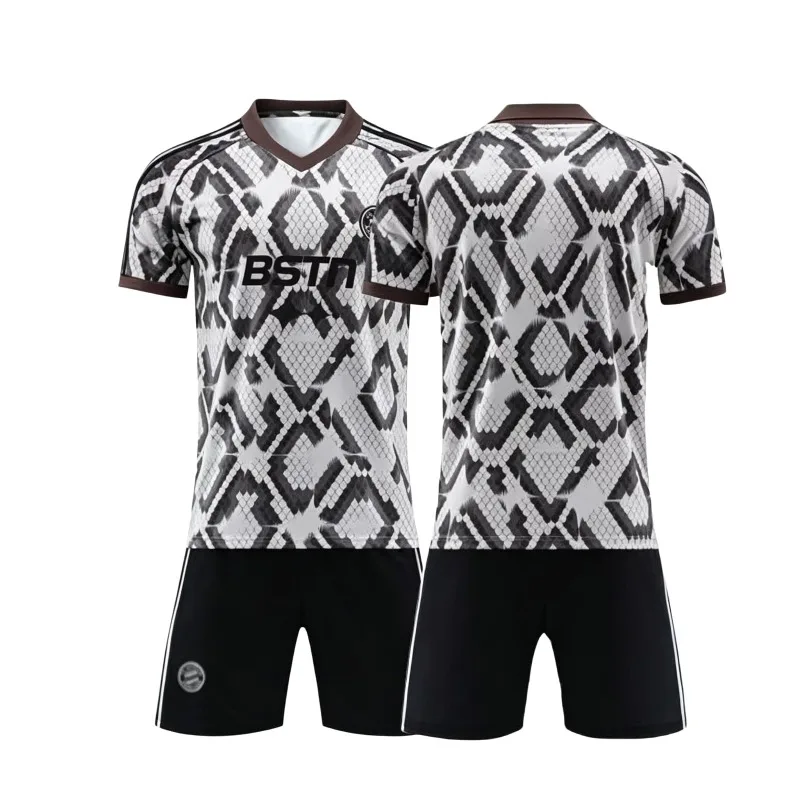 

Germany Munich Style Snake Print Special Edition Soccer Jersey Set Men/Women Football Kit Short Sleeve Shirt + Shorts Uniform