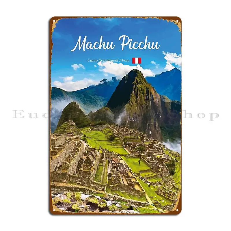 Machu Picchu Peru Metal Sign Decoration Garage Club Design Cinema Tin Sign Poster