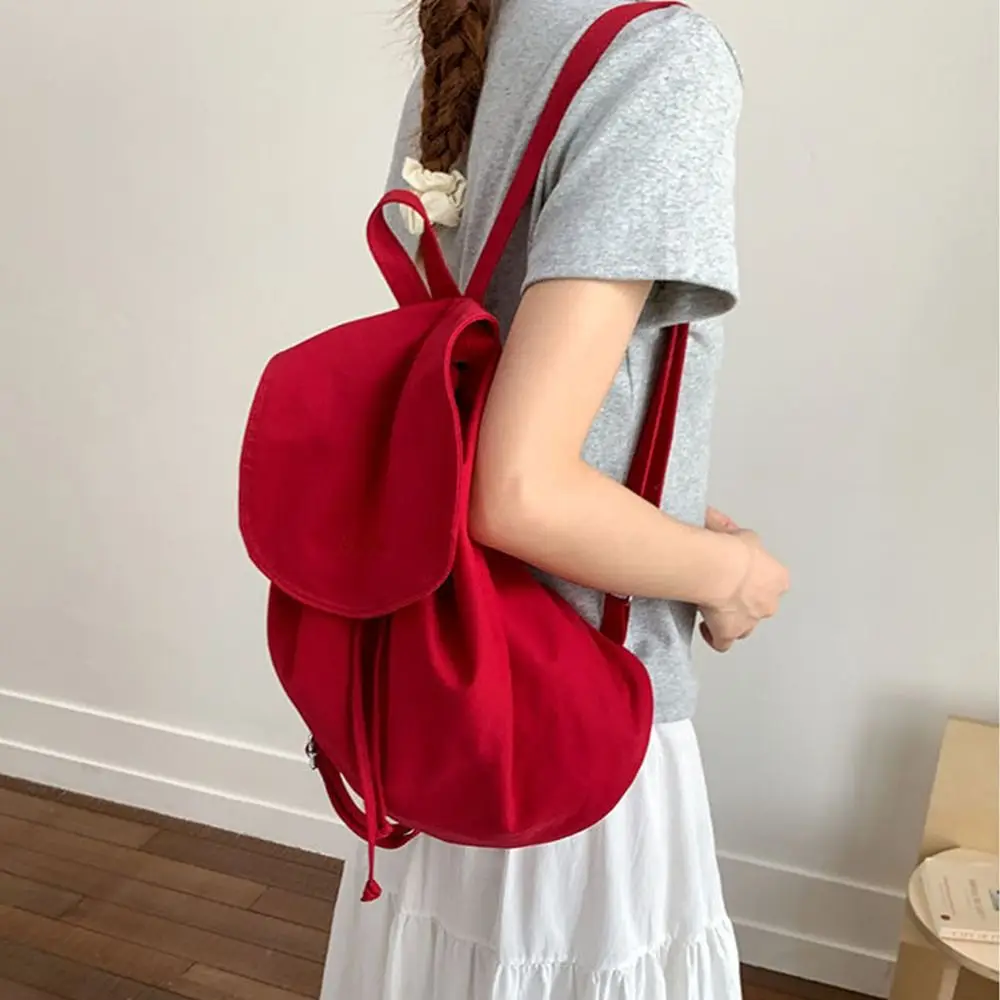 

Korean Simple Nylon Backpacks Solid Color Large Capacity Nylon Shoulder Bags College Lightweight Student Schoolbag Teenagers