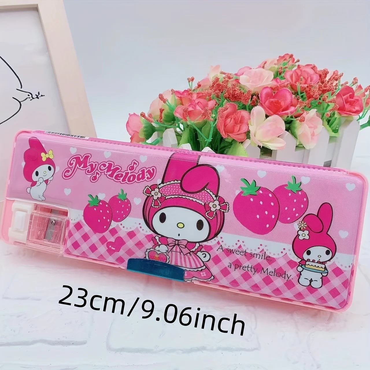 Sanrio Hello Kitty Melody Kuromi Double-Sided Pencil Case Stationery Storage Box Gifts