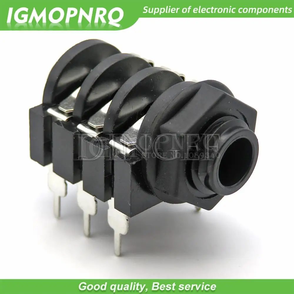 5PCS 6,35mm Stereo Audio Mikrofon Buchse Jack Stecker 6PIN 6,35 PJ-609