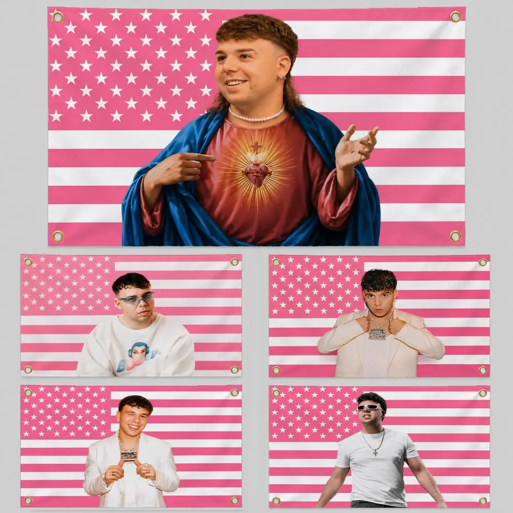 Singer Quevedo Spanish Rap Reggaeton Flags Wall Hanging Background Flag Wall Decor Banners for Outdoor Bedroom Dorm Room Decor