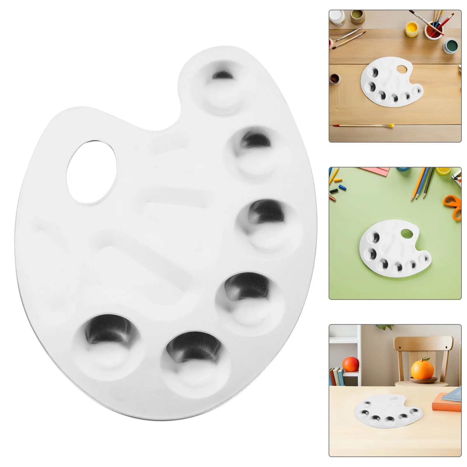 

4Pcs Aluminum Paint Mixing Palette Metal Tray 10-Well for Watercolor Acrylic Gouache Painting Paint Tray Metal Mixing Palette