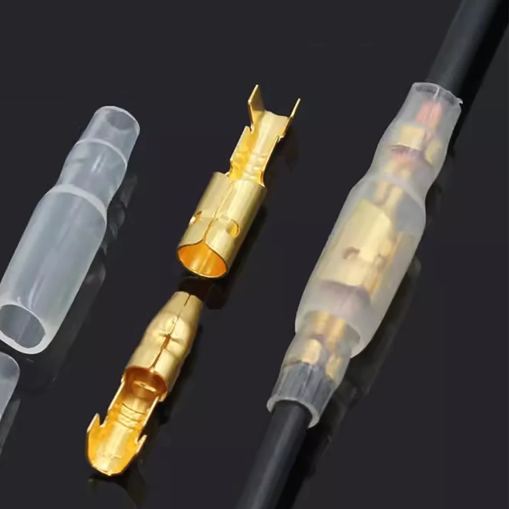 500 sets 4.0 bullet Crimp terminal car electrical wire connector diameter 4mmFemale + Male + Case Cold press terminal
