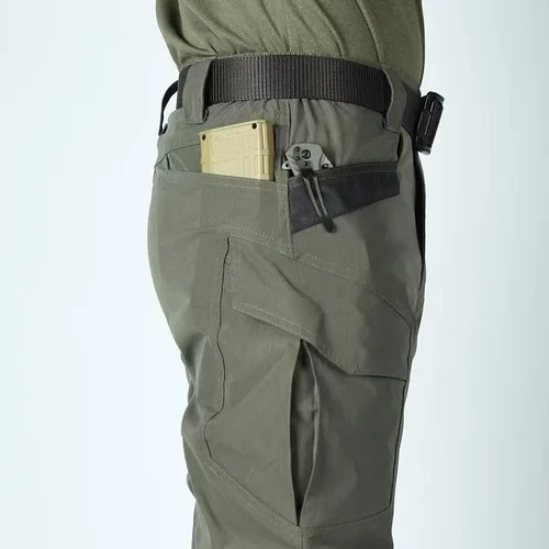 Imagen 2 del producto Pantalones Tácticos para Hombre, Pantalones de Entrenamiento Multifuncionales para Exteriores con Bolsillos, Pantalones Cargo Impermeables de Secado Rápido