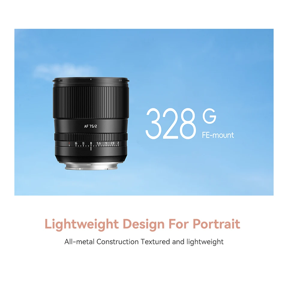 TTArtisan AF 75mm F2 Full Frame Autofocus Lens for Portrait Photography with Sony E A6400 A7RIII ZVE-10 FX30 Nikon Z Z5 Z6 ZFC