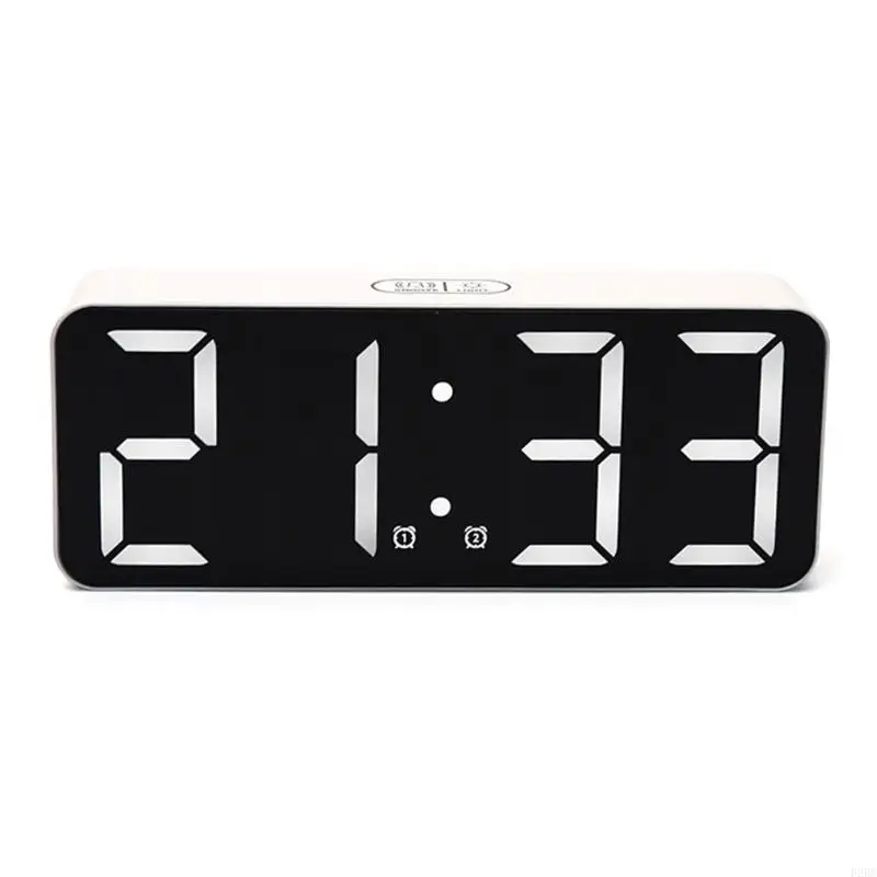 F26C Home LED Digital Alarm Clock Simple Operation Alarm Snooze Modern Clock with 3 Levels Brightness 12/24Hr Festival Gift