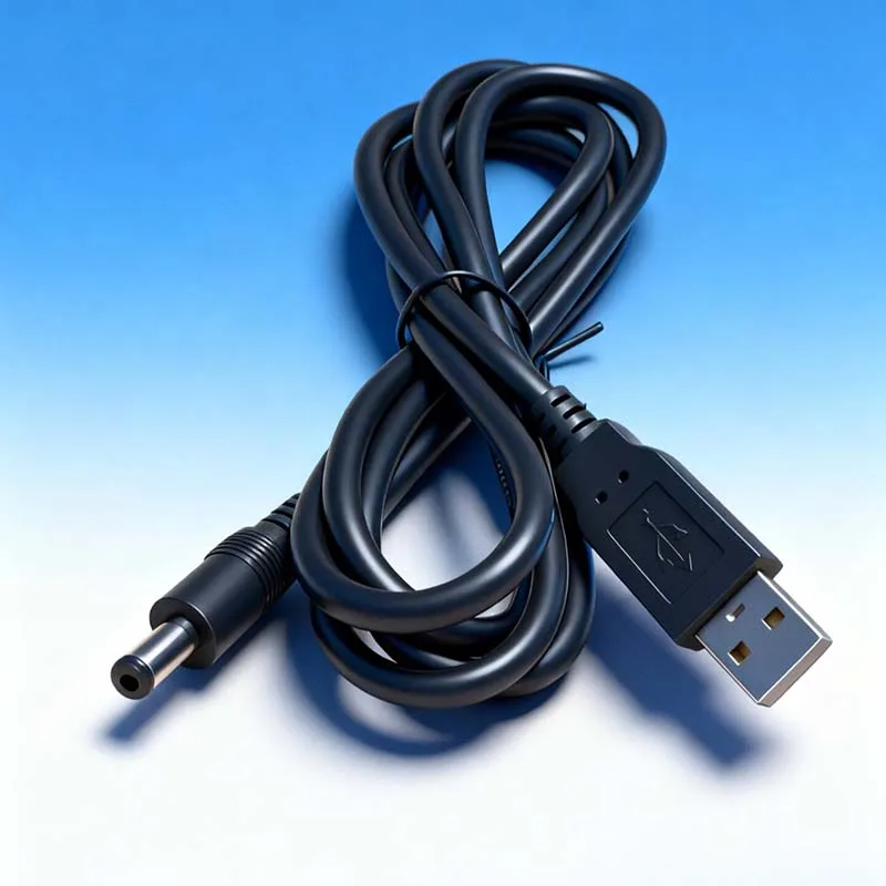 5PCS Heavy‑Duty 5V 10A USB to DC 5.5*2.1mm Power Cable, 0.75mm² Thickened Pure Copper USB‑DC Power Supply Charging Cord