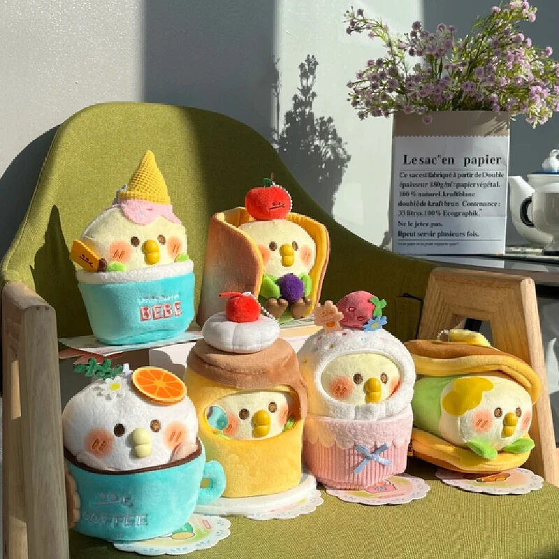 

Подлинная маленькая попугай Bebe Dessert Series, плюшевая слепая коробка, анимационная фигурка, загадочная коробка, модель десерта, кукла, кулон, индивидуальный подарок