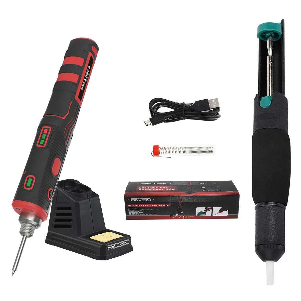 FrogbBro Cordless Soldering Iron Kit Upgrade 11W Fast Heating Portable Soldering Iron Wireless Professional Repair Welding Tool