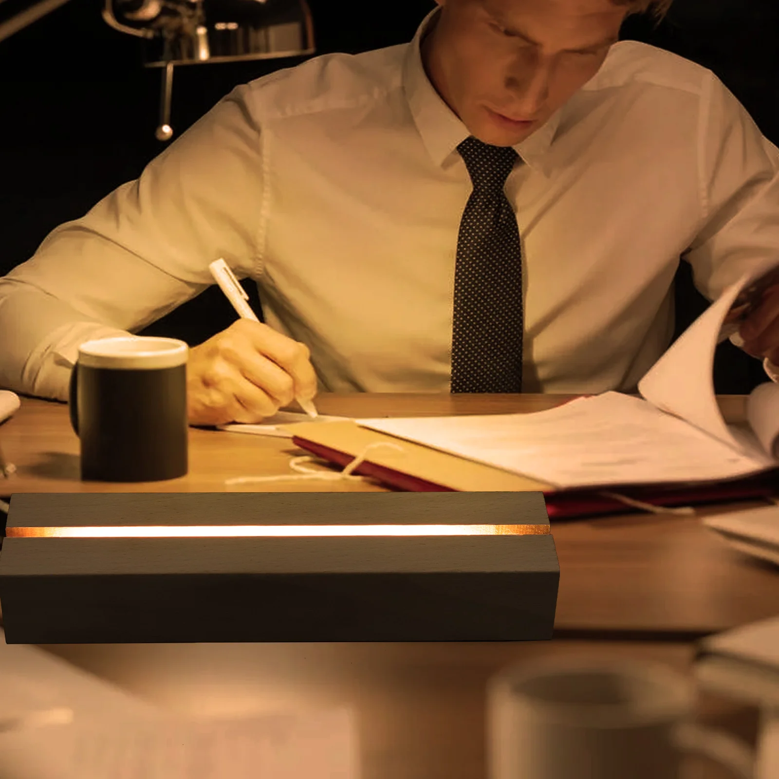 

Creative Solid Night Light Base LED Lighted Pedestal Home Decoration Lighting Home Light Base Ornaments Wooden