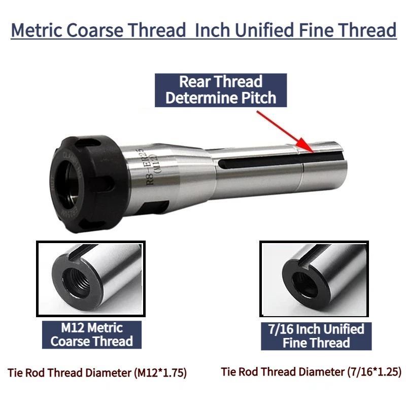 R8 ER tool holder ER16 ER20 ER25 ER32 ER40 cnc milling precision 0.008 cnc grinding center tool rest spindle for er collet chuck