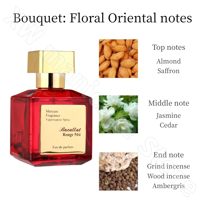 Profumo rosso Baccarat Rose Oud Agarwood Fragranza a lunga durata Romantico dolce e sicuro Temperamento affascinante Fresco e naturale