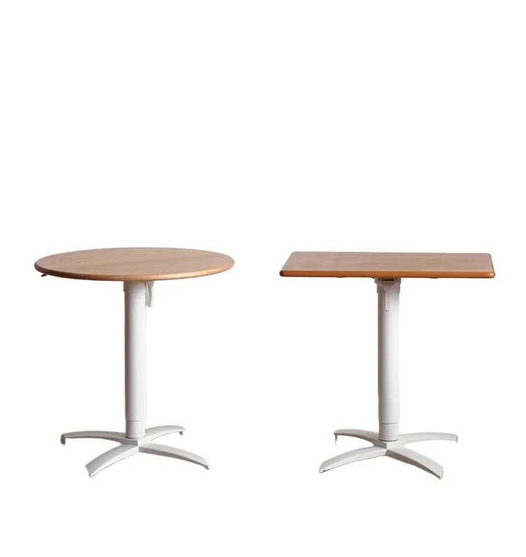 

Furniture lifting round table Nordic square coffee table solid wood folding bedside table cherry wood computer study desk