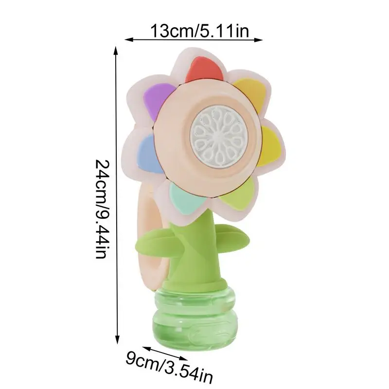 Bubble Machine With Lights Cartoon Sunflower Bubble Blowing Toy Summer Outdoor Party Play Toy Kids Birthday Children's Day Gift