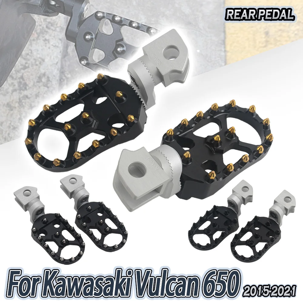 

For Kawasaki Vulcan 650 2015-2021 Motorcycle Front Footrest 360 Adjustable Foot Pegs Rotatable FootPegs Foot Rest Rider Pad