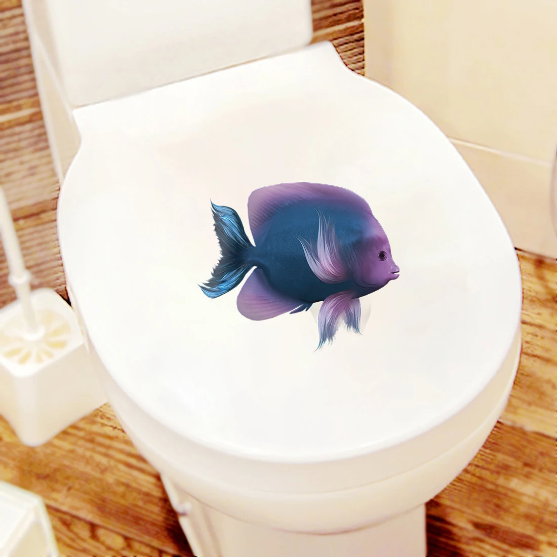 Three Ratels CF750 beautiful ocean fish wall sticker art for home decoration toilet Decal
