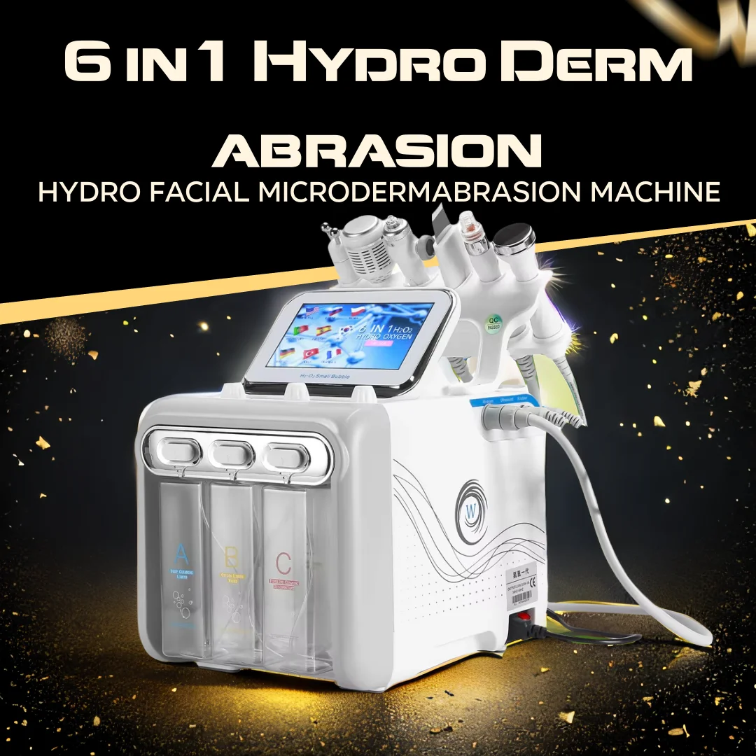 

Hydro Dermabrasion 6 IN 1 Spa Skin Lifting H2-O2 Water Dermabrasion Tightening Small Bubble Facial Microdermabrasion Machine