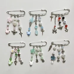 Cute bunny safety pin ocean inspired spider bag charm original design