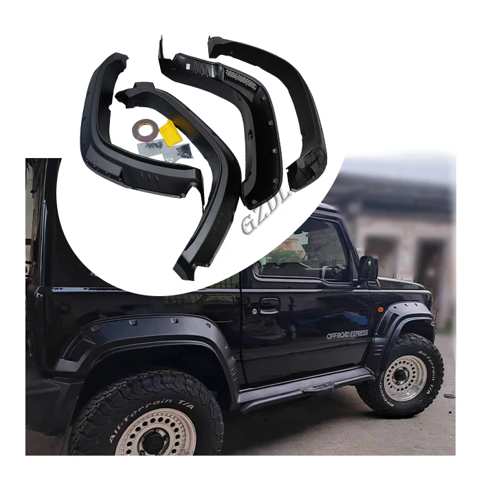 Wide Extension Black ABS Wheel Arch Fender Flares for Gen 4 Jimny JB64 JB74 HILUX 2018-2020 4x4 Auto Spare Parts